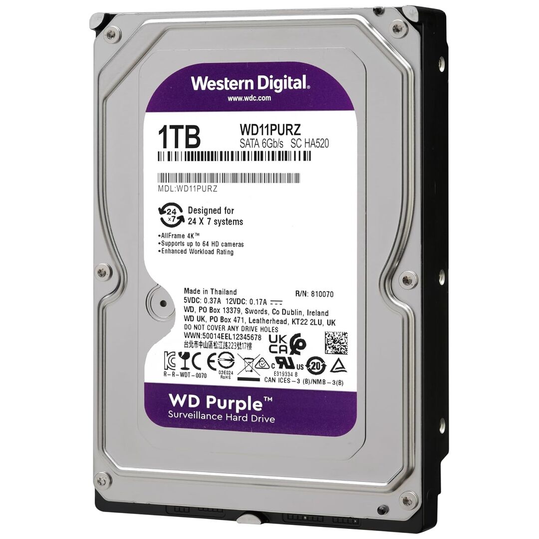 WD Purple 1TB Surveillance Hard Drive