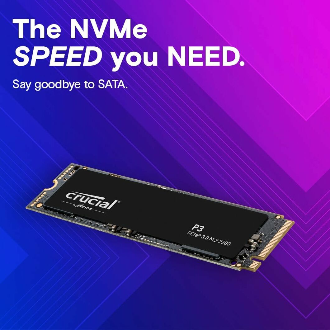 Crucial 500GB PCIe 3.0 NVMe M.2 SSD