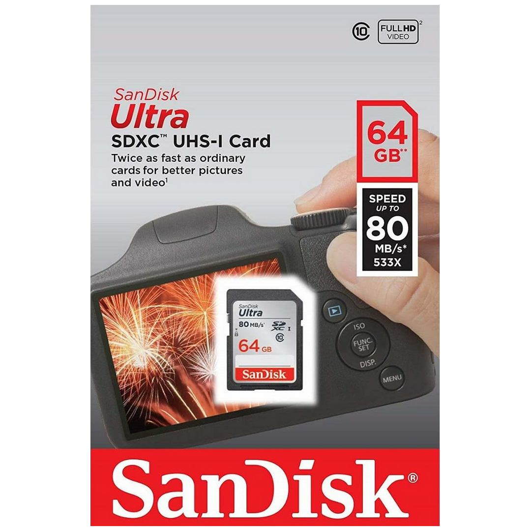 SanDisk Ultra SDHC UHS-I 64GB Memory Card